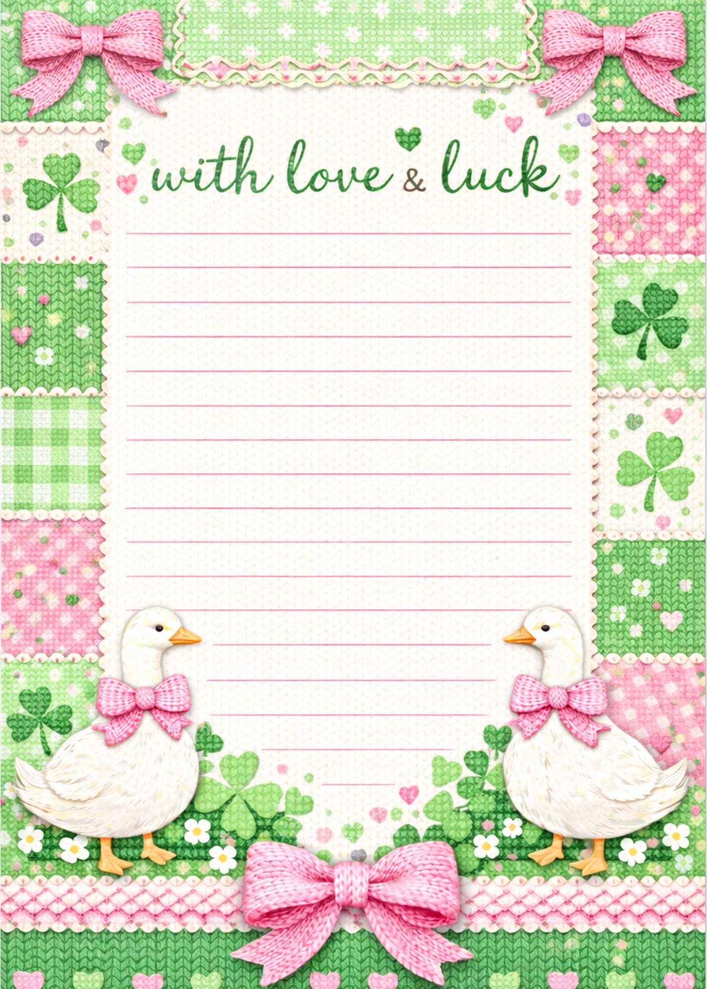 St Patrick Day Notepad Lined Paper Writing Pad Desk Organization Office Supply Teacher Gift Irish Theme Clover Teacher Goose Stationery