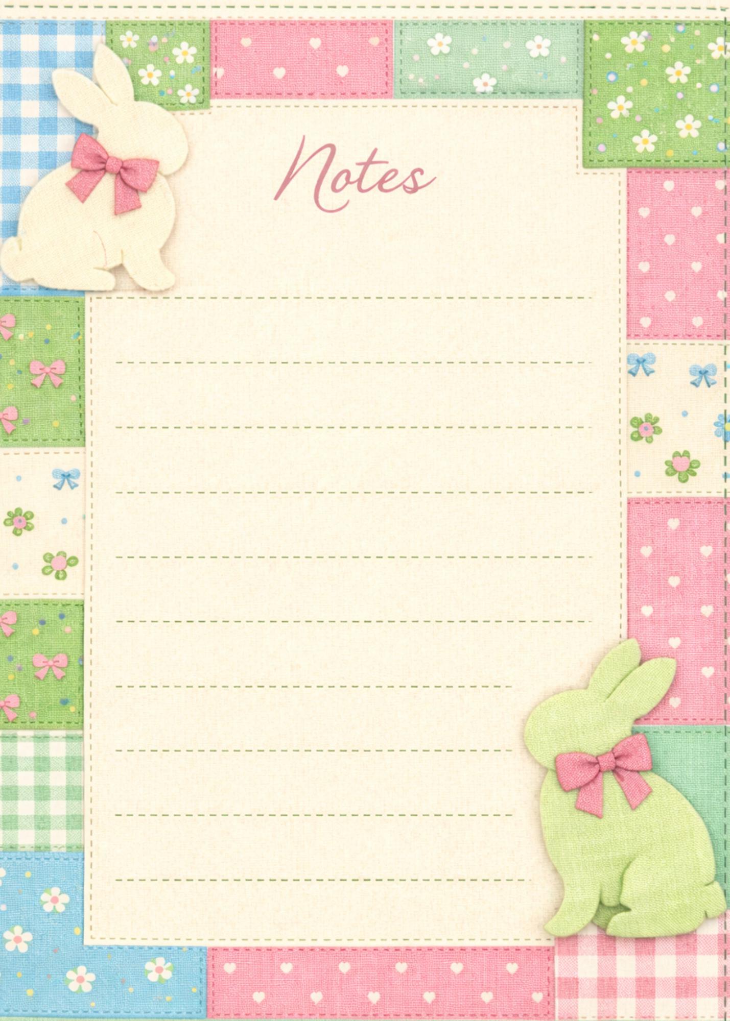 Easter Bunny Notepad Magnetic Refrigerator Kitchen Note Writing Pad Desk Organization Spring Stationery Patchwork Design Pastel Colors