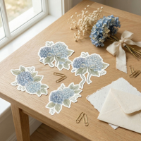 Blue hydrangea flower stickers for journaling, planners and stationery