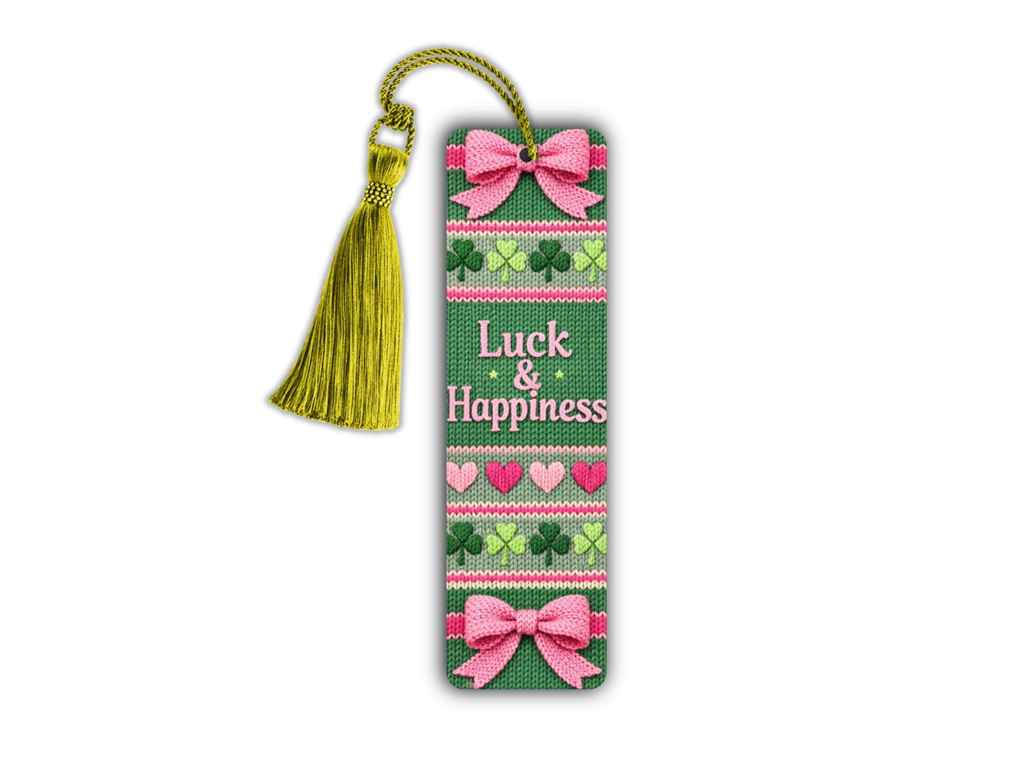 Irish Bookmark Gift Teacher Appreciation St Patrick Day Shamrock Design Coquette Aesthetic Reading Accessory Knitted Pattern Decor Clover