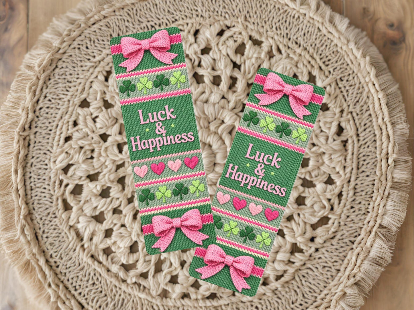Irish Bookmark Gift Teacher Appreciation St Patrick Day Shamrock Design Coquette Aesthetic Reading Accessory Knitted Pattern Decor Clover