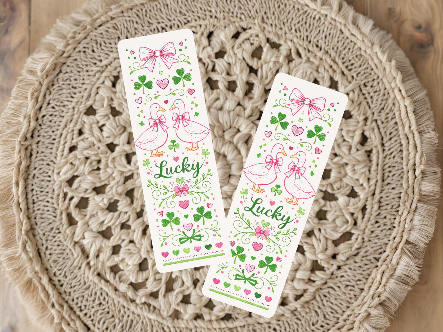 Irish Bookmark Design Shamrock Clover Lucky Charm Book Marker Reading Accessory Teacher Gift Goose Decoration Coquette Aesthetic Green