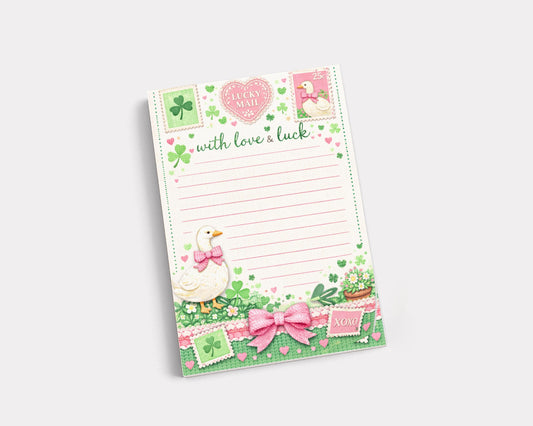 Irish Notepad Pad Desk Writing Tear Off Design Heart Lucky Mail Stationery Gift Teacher Appreciation Goose Stamp Clover Decoration