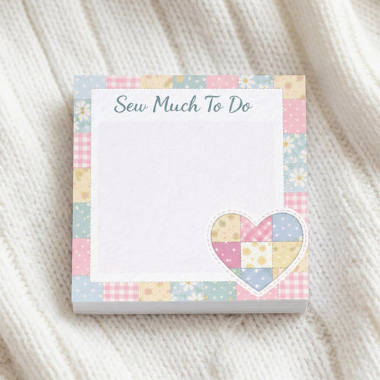 Quilting Sticky Note Pad Organization Craft Room Decoration Ideas Sewing Studio Desk Accessory Quilt Pattern Design Stationery Gift Idea