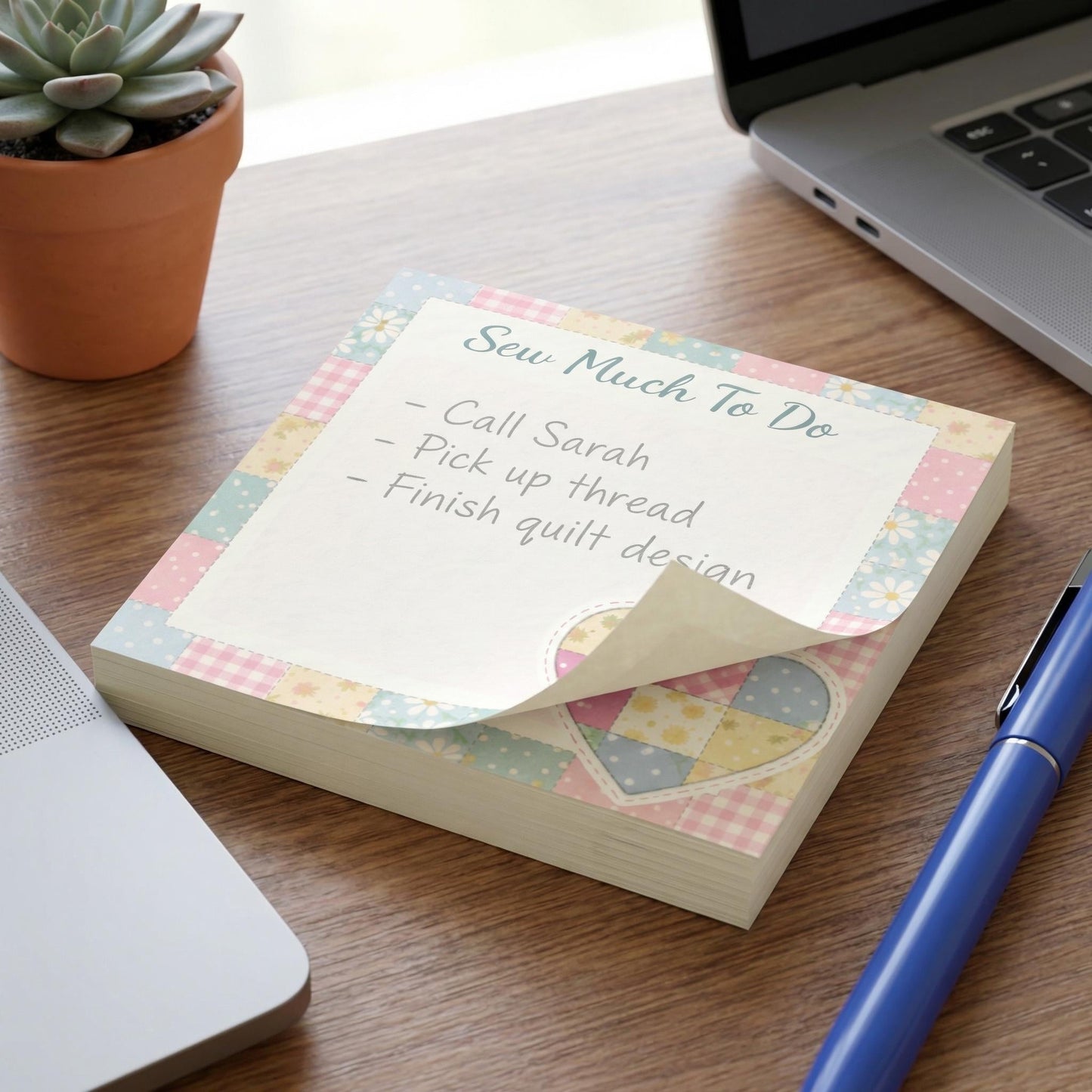 Quilting Sticky Note Pad Organization Craft Room Decoration Ideas Sewing Studio Desk Accessory Quilt Pattern Design Stationery Gift Idea