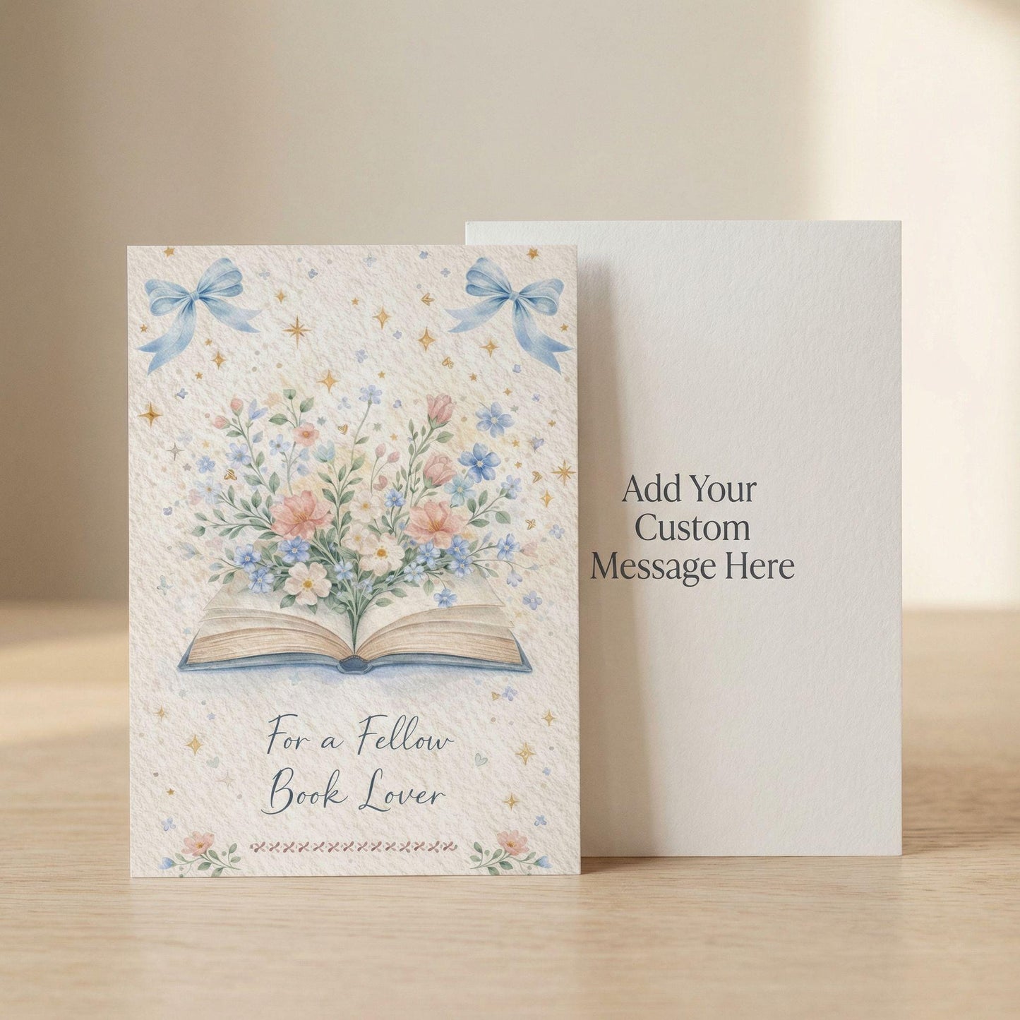 Book Lover Card Design Inspiration Reading Gift Bookish Stationery Watercolor Illustration Literary Note Coquette Aesthetic Pastel Colors