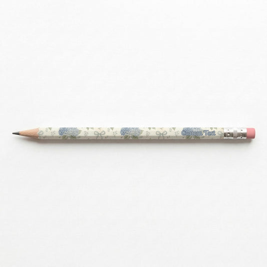 Personalized Wooden Pencil Blue Hydrangea Stationery Set Custom Text Student Supply Teacher Gift Idea Classroom Writing Tool Desk Accessory